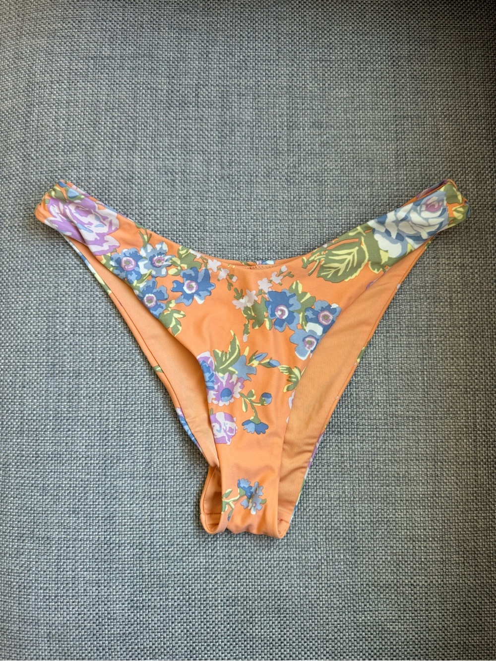 S Aerie Printed Ruffle Scoop Bikini Two Piece Matching Set Apricot Wash Swimsuit - Picture 7 of 12